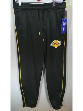 Ultra Game NBA Los Angeles Lakers Black Track Pants with Y2K